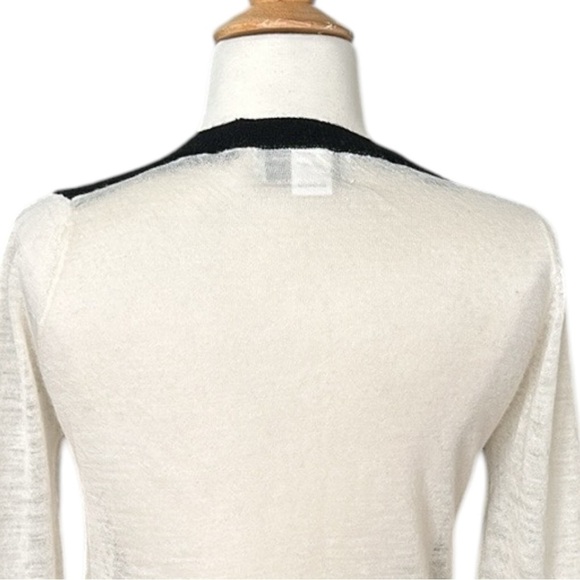 A.L.C. Lightweight Wool Sweater Black Cream Color Block Layer Neutral Size Small - Picture 8 of 15
